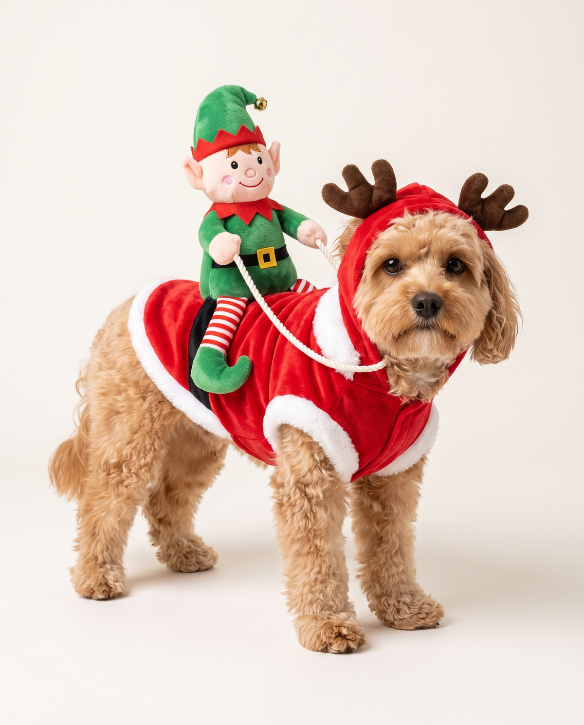 Christmas Rider Dog Jacket, Elf